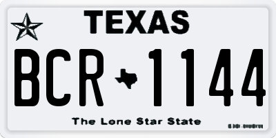 TX license plate BCR1144