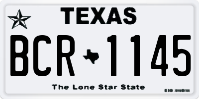 TX license plate BCR1145