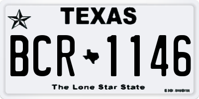 TX license plate BCR1146