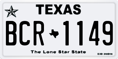 TX license plate BCR1149