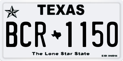 TX license plate BCR1150