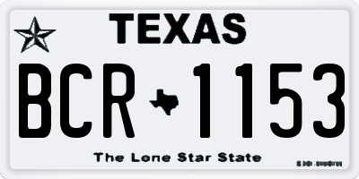 TX license plate BCR1153