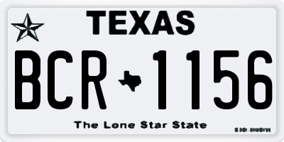 TX license plate BCR1156