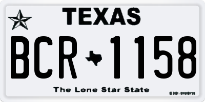 TX license plate BCR1158