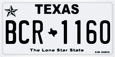 TX license plate BCR1160
