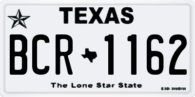 TX license plate BCR1162