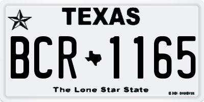 TX license plate BCR1165