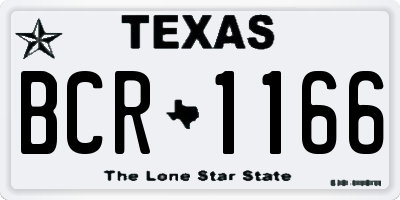 TX license plate BCR1166