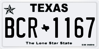 TX license plate BCR1167