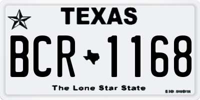 TX license plate BCR1168