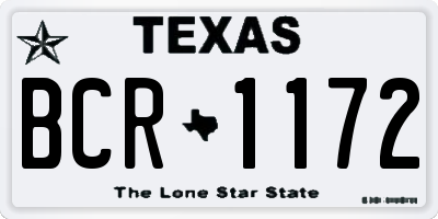 TX license plate BCR1172