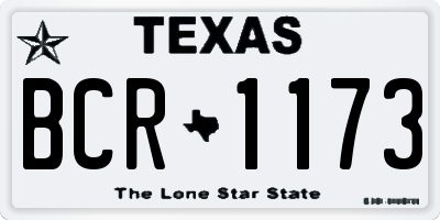 TX license plate BCR1173