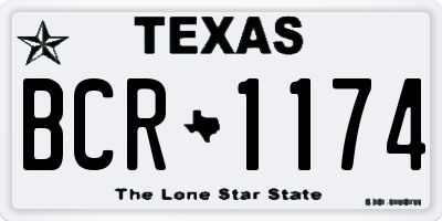 TX license plate BCR1174