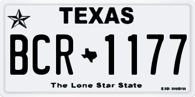 TX license plate BCR1177