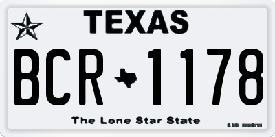 TX license plate BCR1178