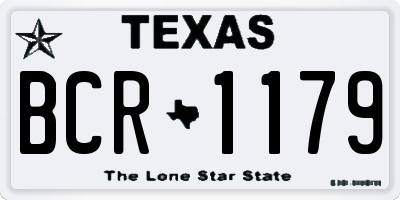 TX license plate BCR1179