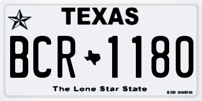 TX license plate BCR1180