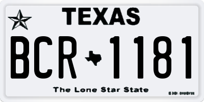 TX license plate BCR1181