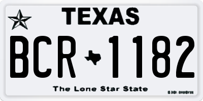 TX license plate BCR1182