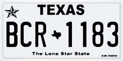 TX license plate BCR1183
