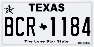 TX license plate BCR1184