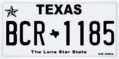 TX license plate BCR1185