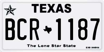 TX license plate BCR1187