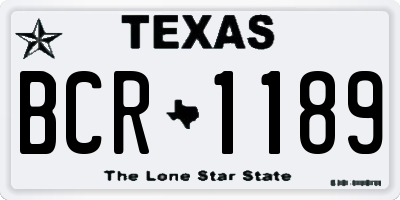 TX license plate BCR1189