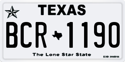 TX license plate BCR1190