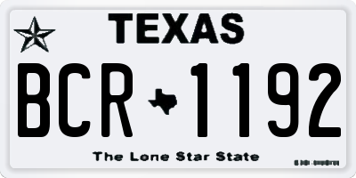 TX license plate BCR1192