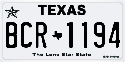 TX license plate BCR1194