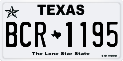 TX license plate BCR1195