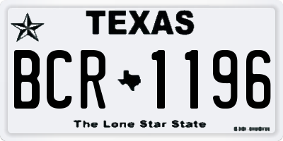 TX license plate BCR1196