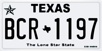 TX license plate BCR1197