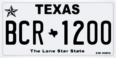 TX license plate BCR1200