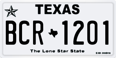 TX license plate BCR1201