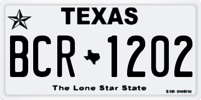 TX license plate BCR1202