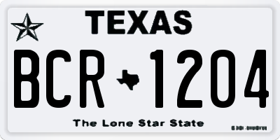 TX license plate BCR1204