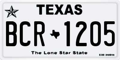 TX license plate BCR1205