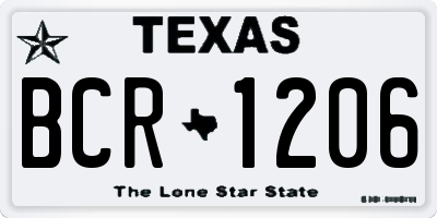 TX license plate BCR1206