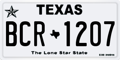 TX license plate BCR1207