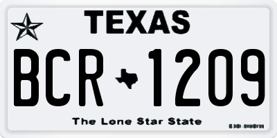 TX license plate BCR1209