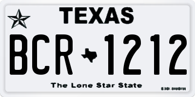 TX license plate BCR1212