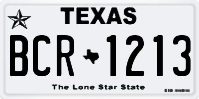 TX license plate BCR1213