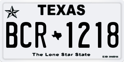 TX license plate BCR1218