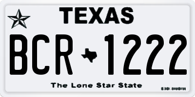 TX license plate BCR1222