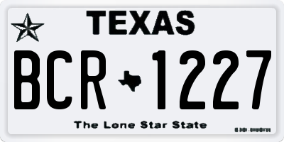 TX license plate BCR1227