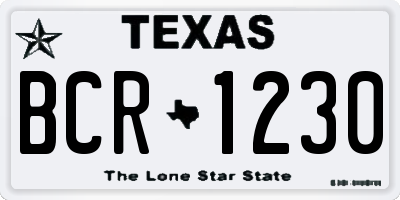 TX license plate BCR1230
