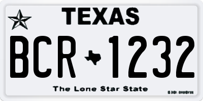 TX license plate BCR1232