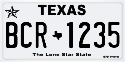 TX license plate BCR1235
